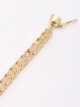 Faceted Ethiopian Opal Round Cut Sterling Silver Bracelet