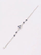 Blue Sapphire and Cubic Zirconia Butterfly Sterling Silver Bracelet