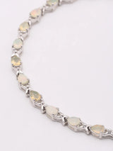 Faceted Ethiopian Opal Teardrop Sterling Silver Bracelet