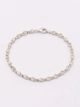 Faceted Ethiopian Opal Teardrop Sterling Silver Bracelet