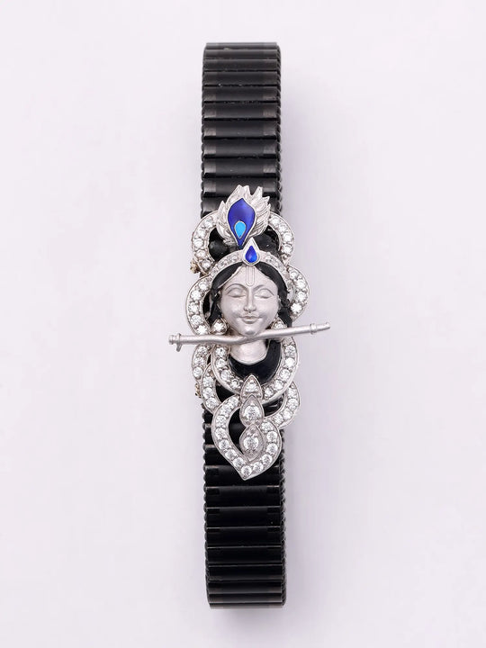 Fluted Krishna Sterling Silver Adjustable Bracelet