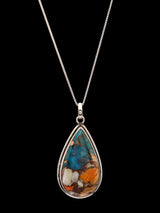 Oyster Copper Turquoise Teardrop Sterling Silver Pendant