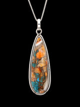 Oyster Copper Turquoise Elongated Pear Sterling Silver Pendant