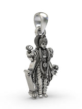 Four Armed Lord Vishnu Sterling Silver Pendant
