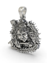 Fluted Bal Krishna Sterling Silver Pendant
