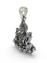 Four-Armed Goddess Lakshmi Sterling Silver Temple Pendant