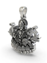 Goddess Gajalakshmi on Lotus Sterling Silver Pendant