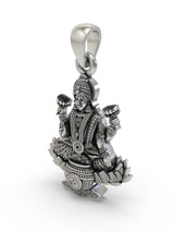 Lakshmi and Om Lotus Temple Sterling Silver Pendant