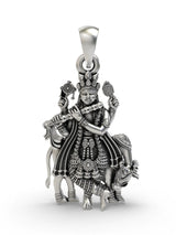 Chaturbhuja Venugopala Krishna Sterling Silver Pendant