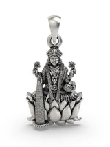 Goddess Lakshmi Temple Silver Pendant