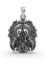Goddess Lakshmi Temple Sterling Silver Pendant