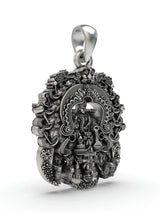Goddess Lakshmi Temple Sterling Silver Pendant