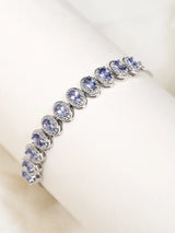 Faceted Tanzanite Wraparound Sterling Silver Bracelet