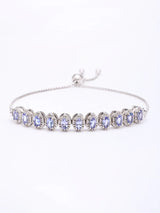 Faceted Tanzanite Wraparound Sterling Silver Bracelet