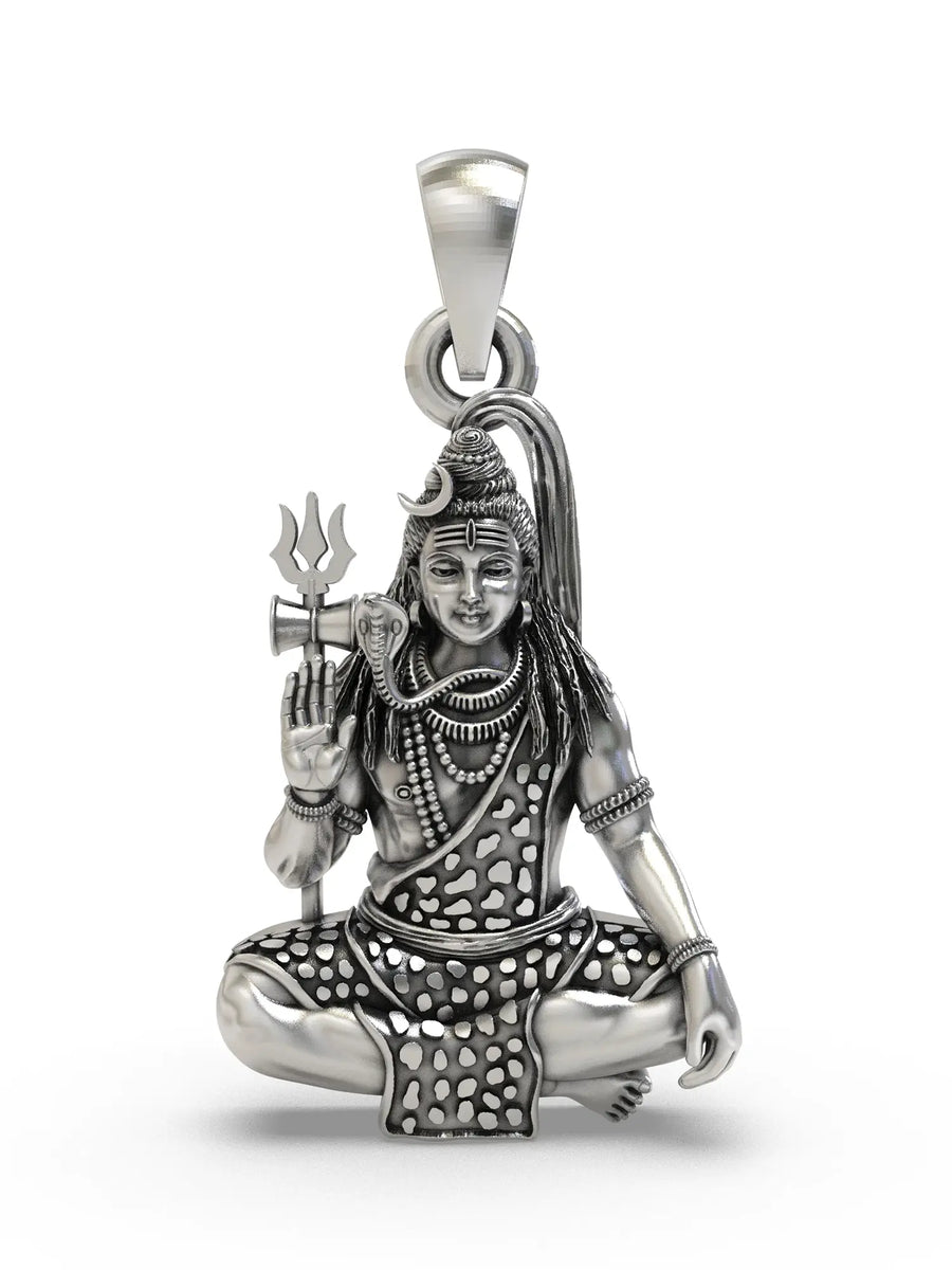 Lord Shiva Sterling Silver Pendant