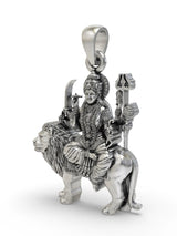 Goddess Durga Ambe Maa Sterling Silver Pendant