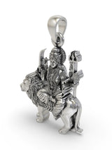 Goddess Durga Ambe Maa Sterling Silver Pendant