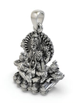 Goddess Mahalakshmi on Kalash Lotus Sterling Silver Pendant