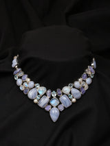 Blue Lace Agate, Moonstone and Tanzanite Silver Necklace