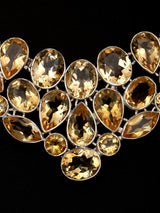Faceted Citrine Sterling Silver Statement Necklace