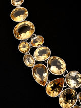 Faceted Citrine Sterling Silver Statement Necklace