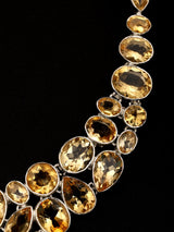 Faceted Citrine Sterling Silver Statement Necklace