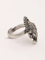 Oxidised Sterling Silver Lord Ganesha Ring