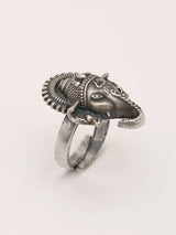 Oxidised Sterling Silver Lord Ganesha Ring