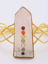 Rose Quartz Open Cuff Bracelet in Brass