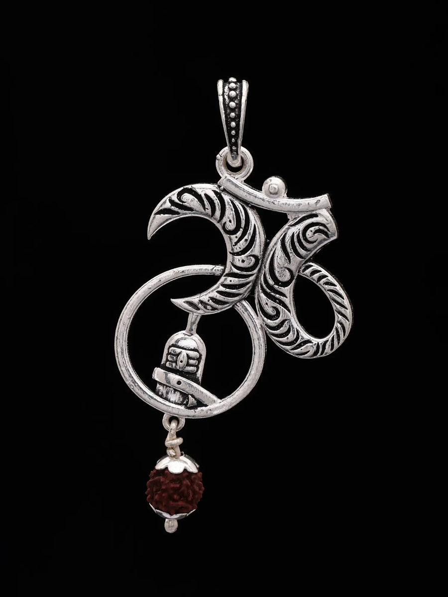 Om Shivalinga Sterling Silver Pendant
