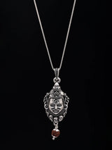 Mahakal and Rudraksha Sterling Silver Pendant