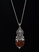 Panchmukhi Rudraksha Lord Hanuman Sterling Silver Pendant