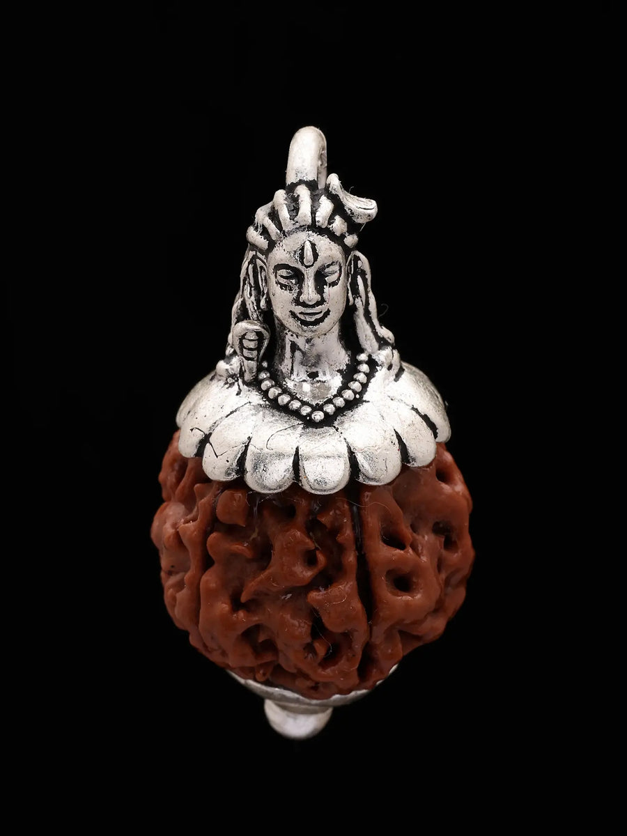 Panchmukhi Rudraksha Lord Shiva Sterling Silver Pendant