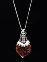 Panchmukhi Rudraksha Lord Shiva Sterling Silver Pendant