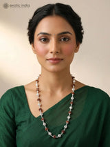 Rudraksha and Textured Sterling Silver Beads Mala