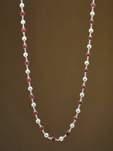 Rudraksha and Textured Sterling Silver Beads Mala