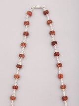 Natural Rudraksha and Sterling Silver Mala Necklace