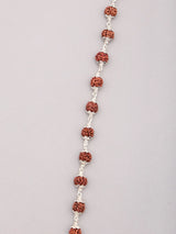 Natural Rudraksha and Sterling Silver Mala Necklace