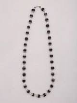 Black Rudraksha and Sterling Silver Mala Necklace