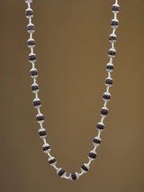 Black Rudraksha and Sterling Silver Mala Necklace
