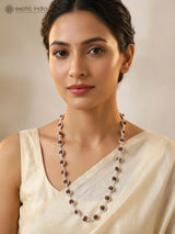 Certified Rudraksha Bead Mala in Sterling Silver Necklace
