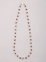 Certified Rudraksha Bead Mala in Sterling Silver Necklace