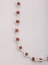 Certified Rudraksha Bead Mala in Sterling Silver Necklace