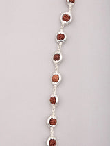 Certified Rudraksha Bead Mala in Sterling Silver Necklace