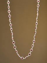 Certified Rudraksha Bead Mala in Sterling Silver Necklace