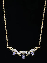 Tanzanite and Sterling Silver Interwoven Chain Necklace