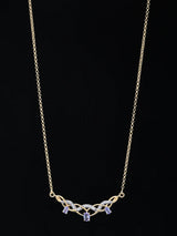 Tanzanite and Sterling Silver Interwoven Chain Necklace