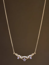Tanzanite and Sterling Silver Interwoven Chain Necklace