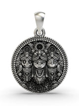 Lord Jagannath Balabhadra Subhadra Sterling Silver Pendant