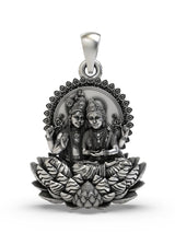 Lakshmi Narayan on Lotus Temple Sterling Silver Pendant